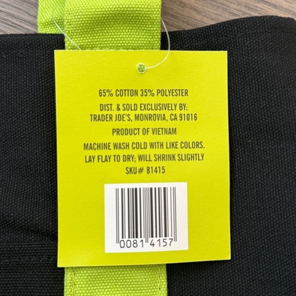 Trader Joes Mini Trick or Treat Canvas Tote Bag TJs Halloween Purple Green NEW - Picture 4 of 6